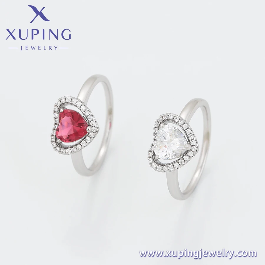 A00913792 xuping jewelry Fashion Exquisite Romantic Heart Design Ruby Couple Proposal Engagement Ring