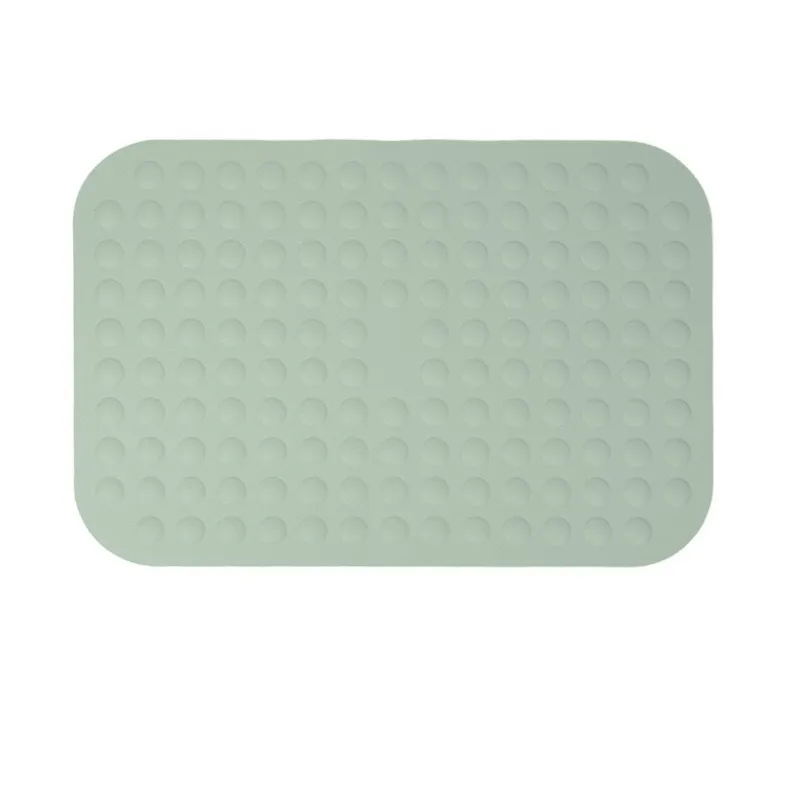 Modern Square Design Silicone Bath Mat Anti-Slip Shower Mat Odorless Eco-Friendly Solid Color Machine Made Suction Cups for supplier