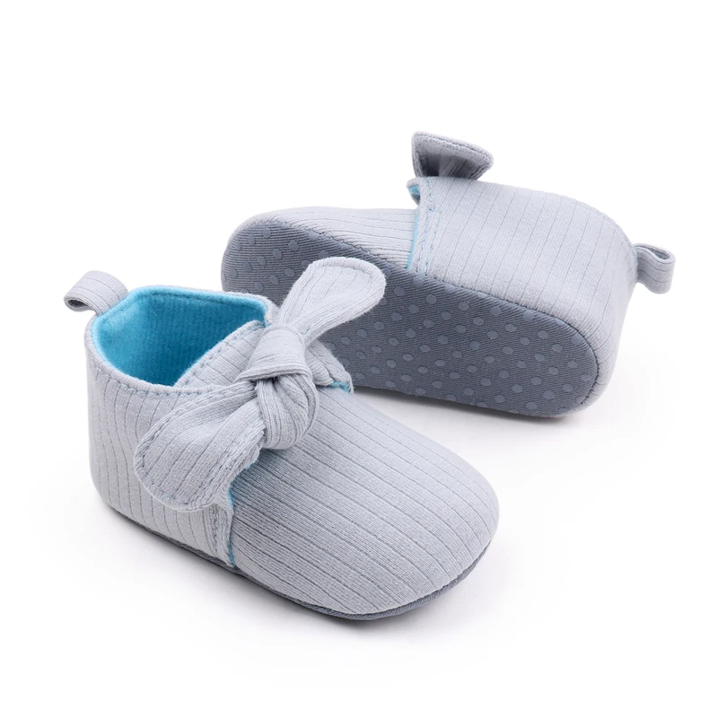Pure Color Spring and Autumn Cotton Baby Girls Gentle Cute Bow Infants Princess Walking Shoes supplier