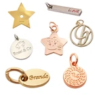 Heart Tags Engraved Tags Metal Heart Shaped Engraved Logo Custom Metal Charms Jewelry Tags