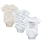 Baby In Stock 3 Piece Set Baby Romper Grows Organic 100% Cotton Cartoon Kid Short Cotton Baby Romper Summer Wholesale