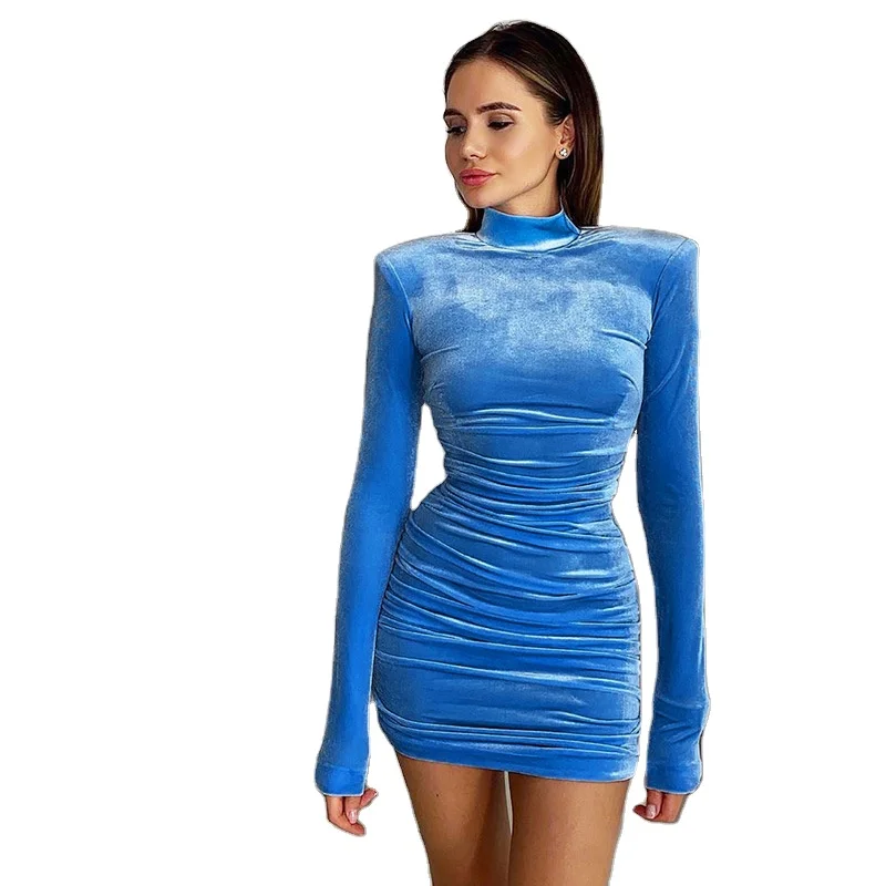 Shoulder Pad Dress Casual Dresses New 