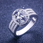 Sterling Silver Jewelry Silver Wedding Rings High Quality Zircon 925 Sterling Silver Jewelry Women Wedding Rings