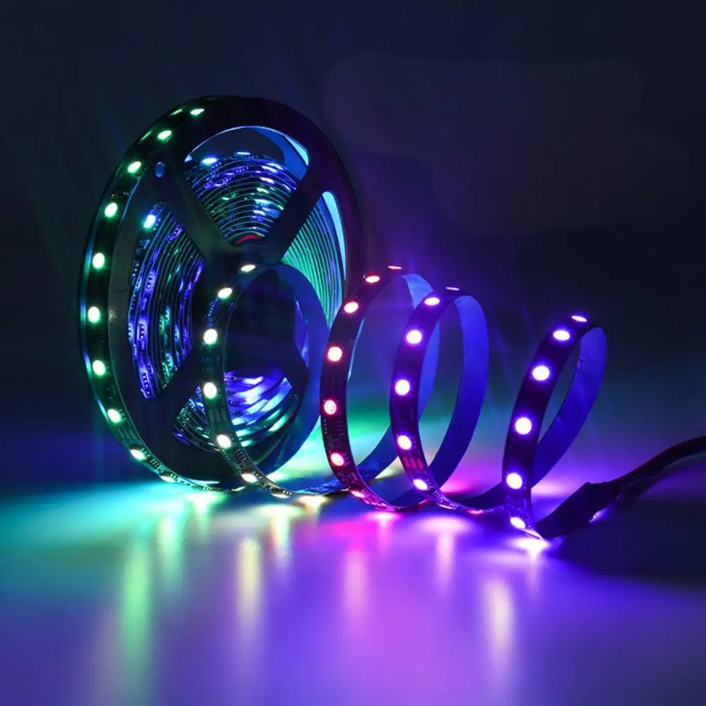 High Quality SM16703 Programmable RGB Iridescent Light Strip 20 Segments 60 Lights Black Bare Board Consumer Electronics