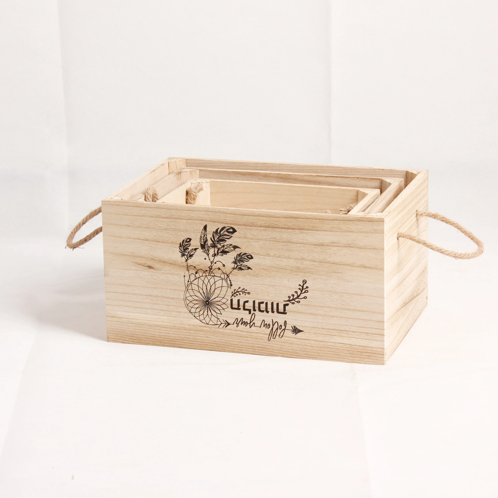 Hot Sale Gift Customized Home Decor Rustic Wood  Pallet Large Cheap  Wooden Crate Boxes