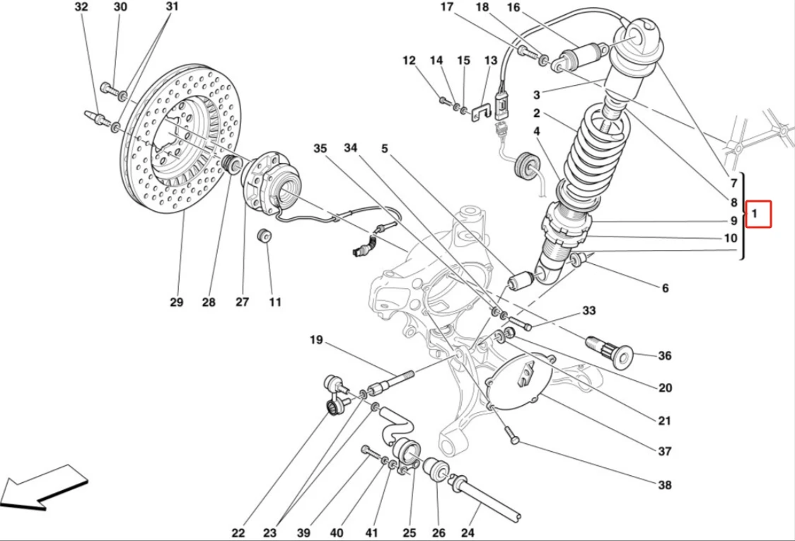 2025 Best Selling Auto Parts Aluminum Alloy Shock Absorbers For Ferrari F430 2007-2010 OE 213396 212543 supplier
