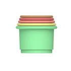 Toy 2020 New Design Colorful Round Silicone Stacking Cup Toy For Kids Education Toy For Baby Silicone Sand Toy