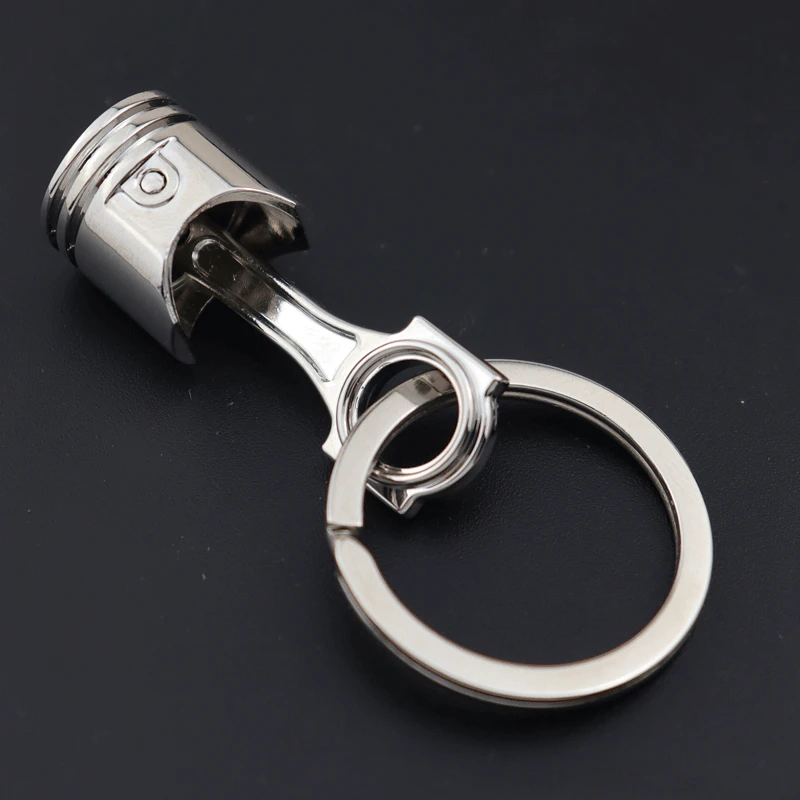 Custom Lettering Logo Car Part Key Chain Engine Piston Keyrings Pendant
