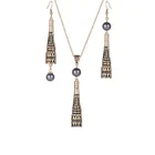 Pearl Necklace Wholesale Women Alien Pearl Pendant Long Hawaii Earring Necklace Party Jewelry Set