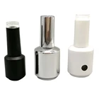 Polish Cap New Arrival 15 Ml Black Empty Nail Gel Polish Bottle With Cap And Brush