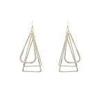 18k Diamond Gold Earrings Popular Design Jewelry Hoop 18k Plated Diamond Gold Stud Earrings