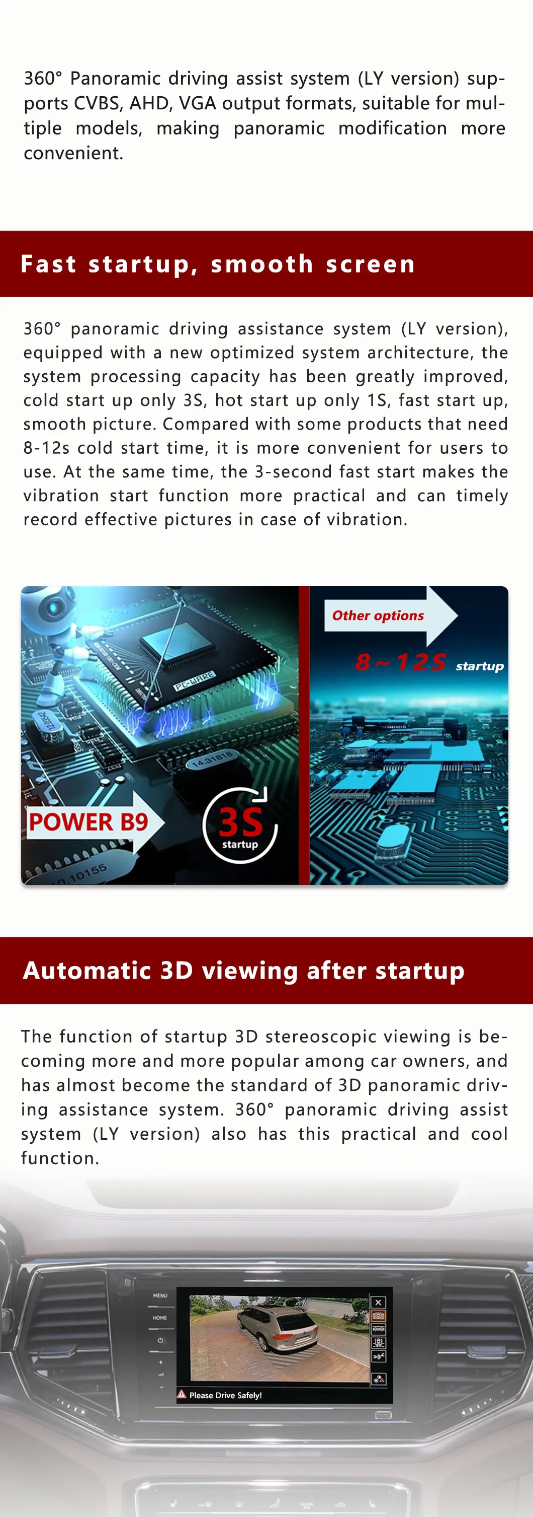 Universal 3D 360 Degree Panoramic Bird View System 4 Way DVR Recorder Surrounding View System Car Camera supplier