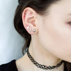 Earrings JUJIE Simple Design 316L Stainless Steel Earrings Set 14K Gold Girls Day Party FashionMatching Jewelry