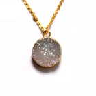 Natural Necklace Necklace Pendant Necklace Heteromorphic Natural Crystal Agate Stone Pendant Chain Necklace