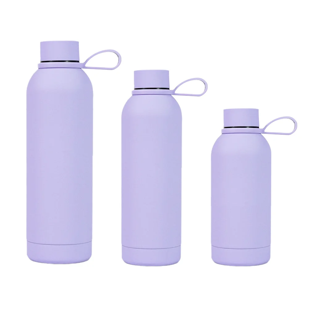 Promotional Black  New  Car Nice Wide Mouth Vacuum Pink Double Walled 3 Set Big Stainless Steel Water Bottle With Straw