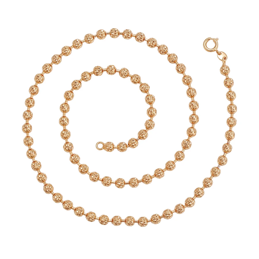 46305 xuping classical gold chain necklaces beaded 18k gold plated chain necklace