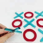 Luxury 3D Acrylic XO Game Gem Color Tic Tac Toe Game Set Acrylic Educational Games For Child