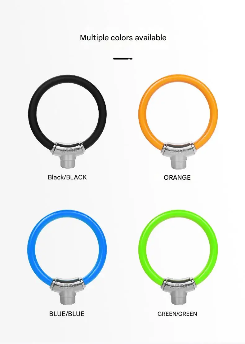 Portable Blue Steel Cable Alloy Lock Ring Bold Anti-Theft Security Motorbike Lock for Mountain Bikes