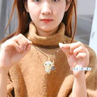 Silver Pendant Designer Taurus Animal Blue Rhinestone Silver Long Necklace Pendant For Women