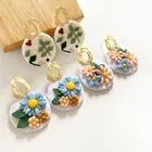 Earrings Handmade Earrings 2021 Summer Cute Clay Fashion Women Jewelry Handmade Flower Drop Polymer Clay Earrings