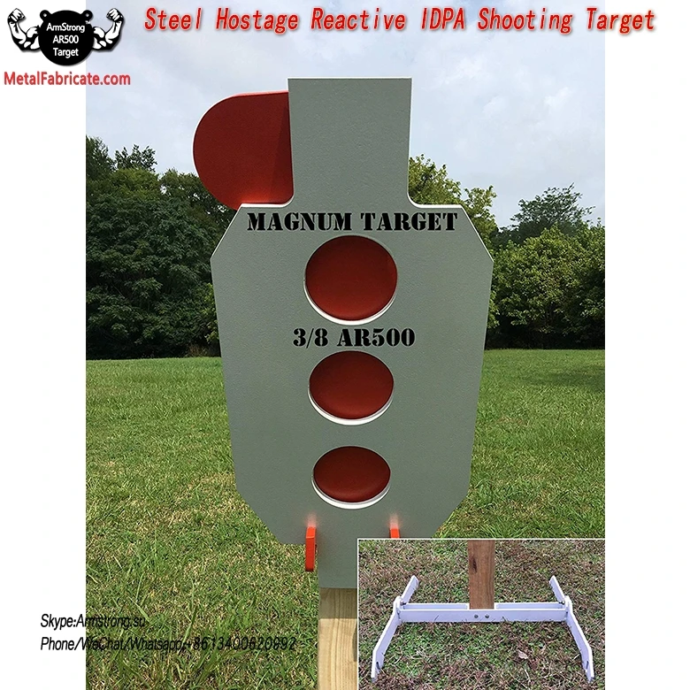 3/8 AR500 Steel Hostage Target Reactive Hostage Target with 2x4 mount