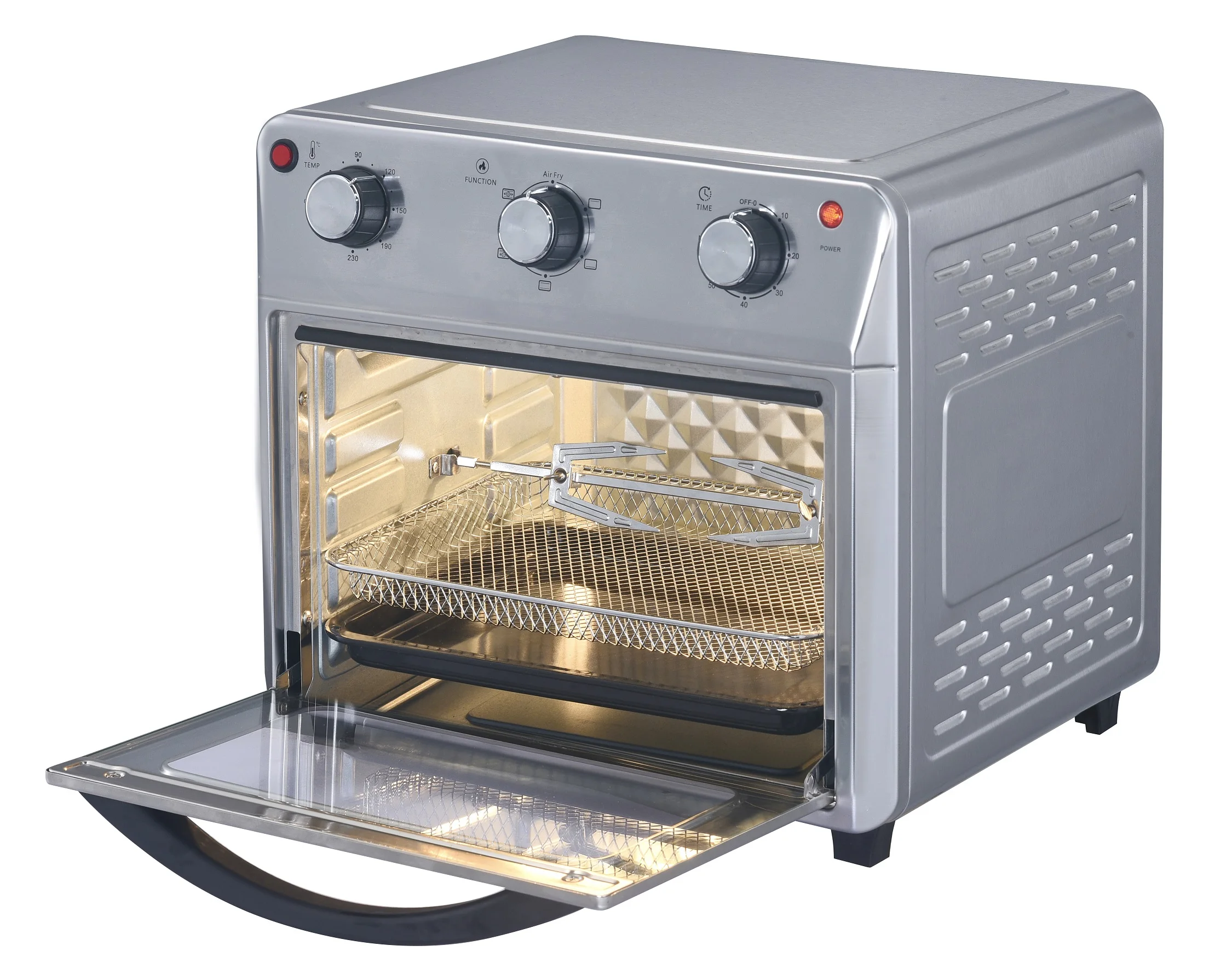 不锈钢1600瓦无油电对流烤箱大多功能空气炸锅烤箱