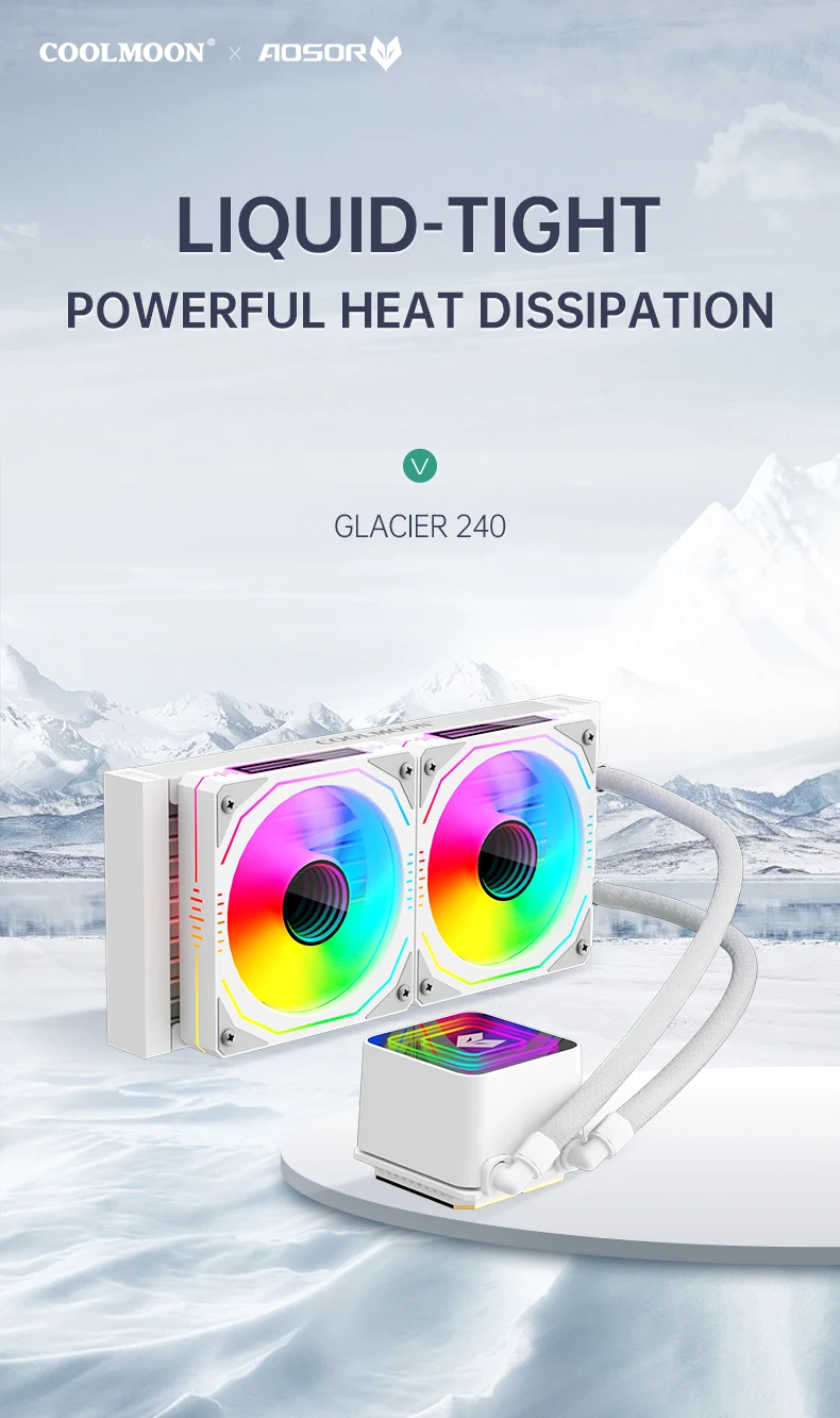 coolmoon 2024 new product aio cooler pc glacier 24