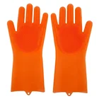 Gloves Silicone Gloves With Wash Scrubber Rubber Gloves-Latex Free Kitchen Cleaning Scrubber Gloves Dishwashing