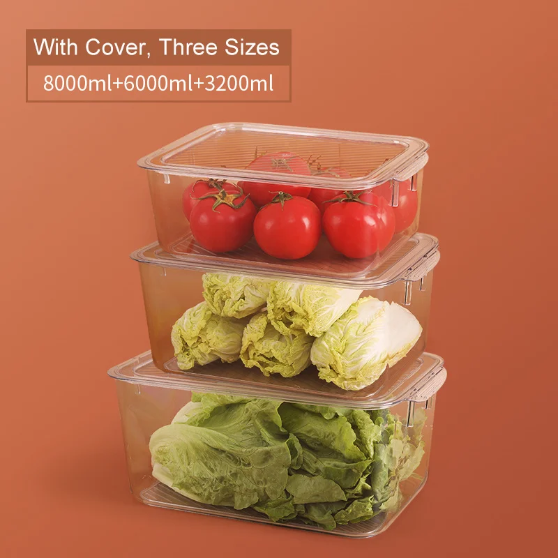 Wholesale Fruit Vegetable Organizer Bins Save Space Kitchen Refrigerator Organizer Plastic Fridge Organizer