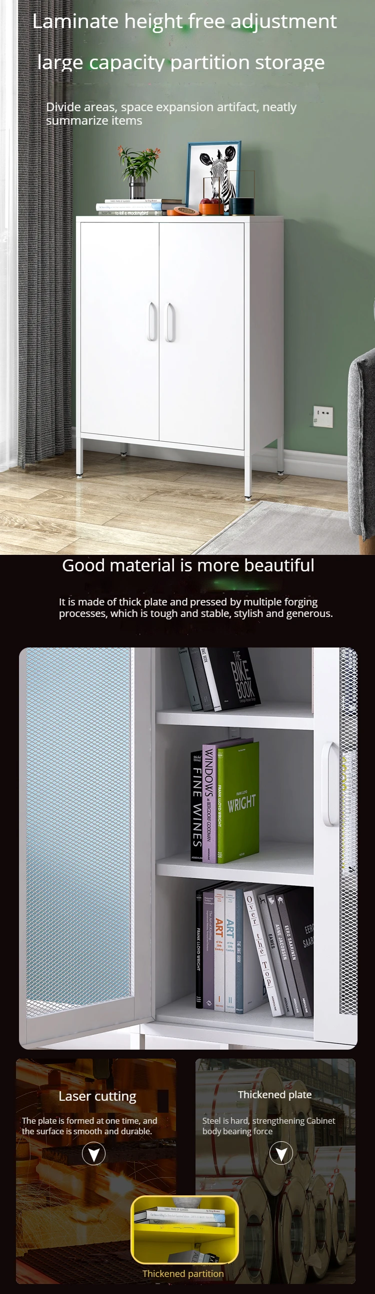 금속 레그로 방 북스 캐비닛을 하는 철강 벽장 2 문 4