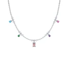 Fashion Cz ROXI 925 Sterling Silver Fashion Long Necklace Jewelry Colorful Diamond CZ Gold Initial Necklace