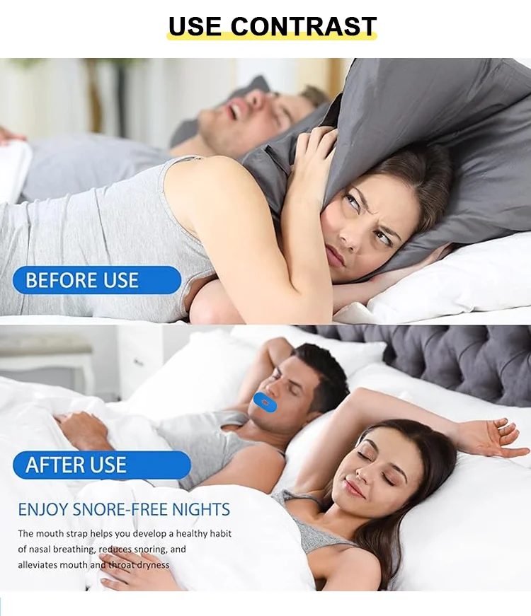 product improved nighttime sleeping oval shape mouth tape sleep strips for better nose breathing anti snoring tapes for adult-5