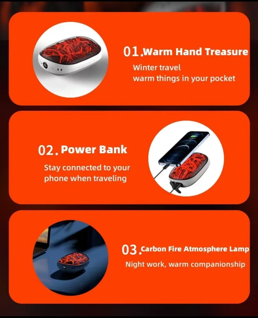 Hand Warmer, Portable, LED, 10000mah - detail 10