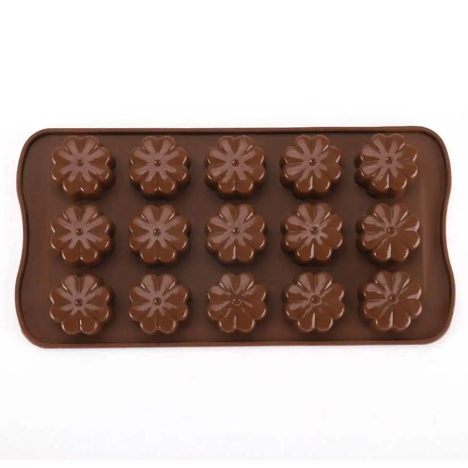 Molde Para Bombones De Chocolate Custom Logo Silicone Flower Chocolate Mold