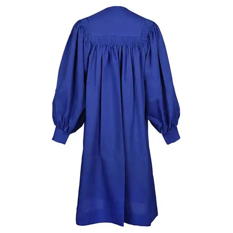 Cuff Sleeve Royal Blue Color Fluted Choir Robes Church Gowns Uniform with Cuff Sleeve manufacture