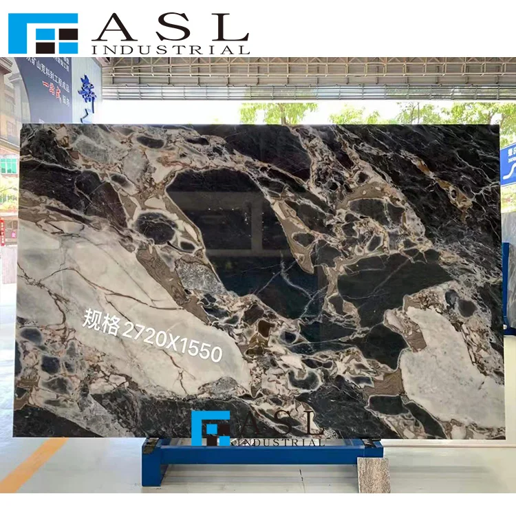 Breccia blue natural stone slab tile for Wall Floor Design