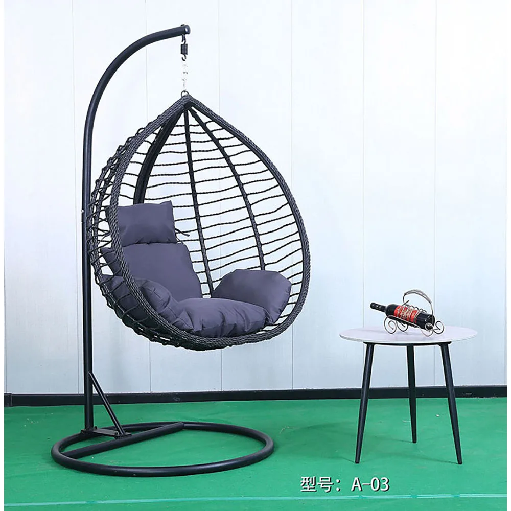 product custom modern outdoor furniture modern garden nordic hanging rattan egg swing chair-0