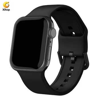 Xihop Customized 38mm 42mm Sport Wrist Designers Silicon Smart Strap Watch Bands for Apple Watch iWatch Series 3 4 5 6 7