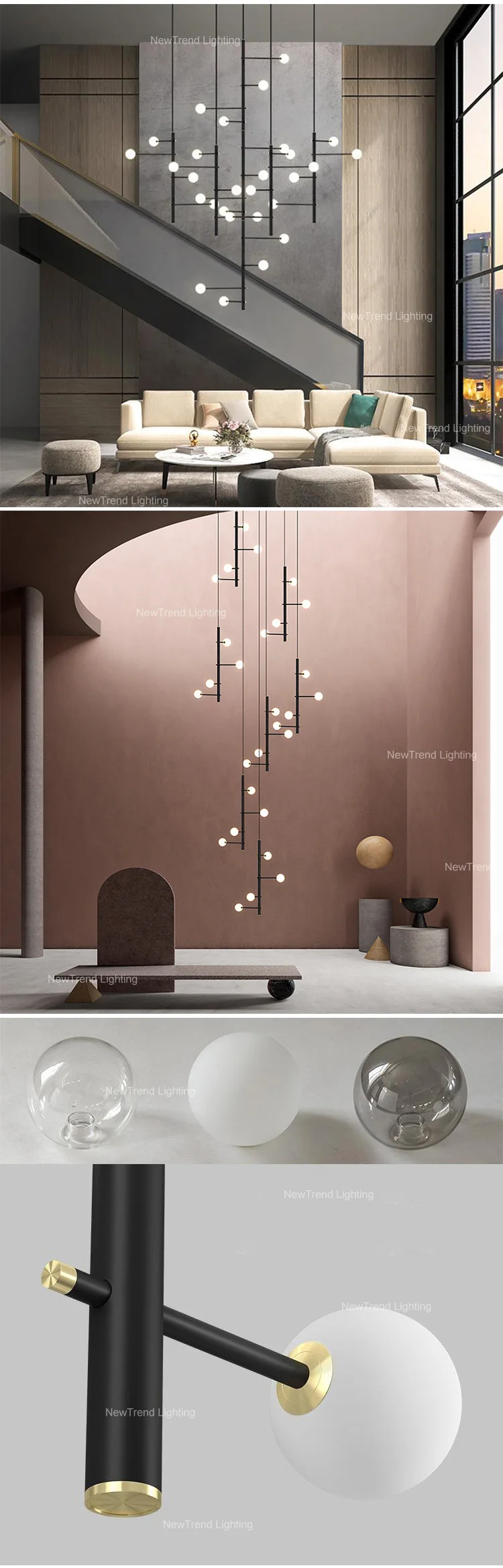CPL-226 Vintage Industrial Style Indoor Decoration Hotel Lobby Show Room Villa Staircase Home Modern Chandelier Pendant Light manufacture