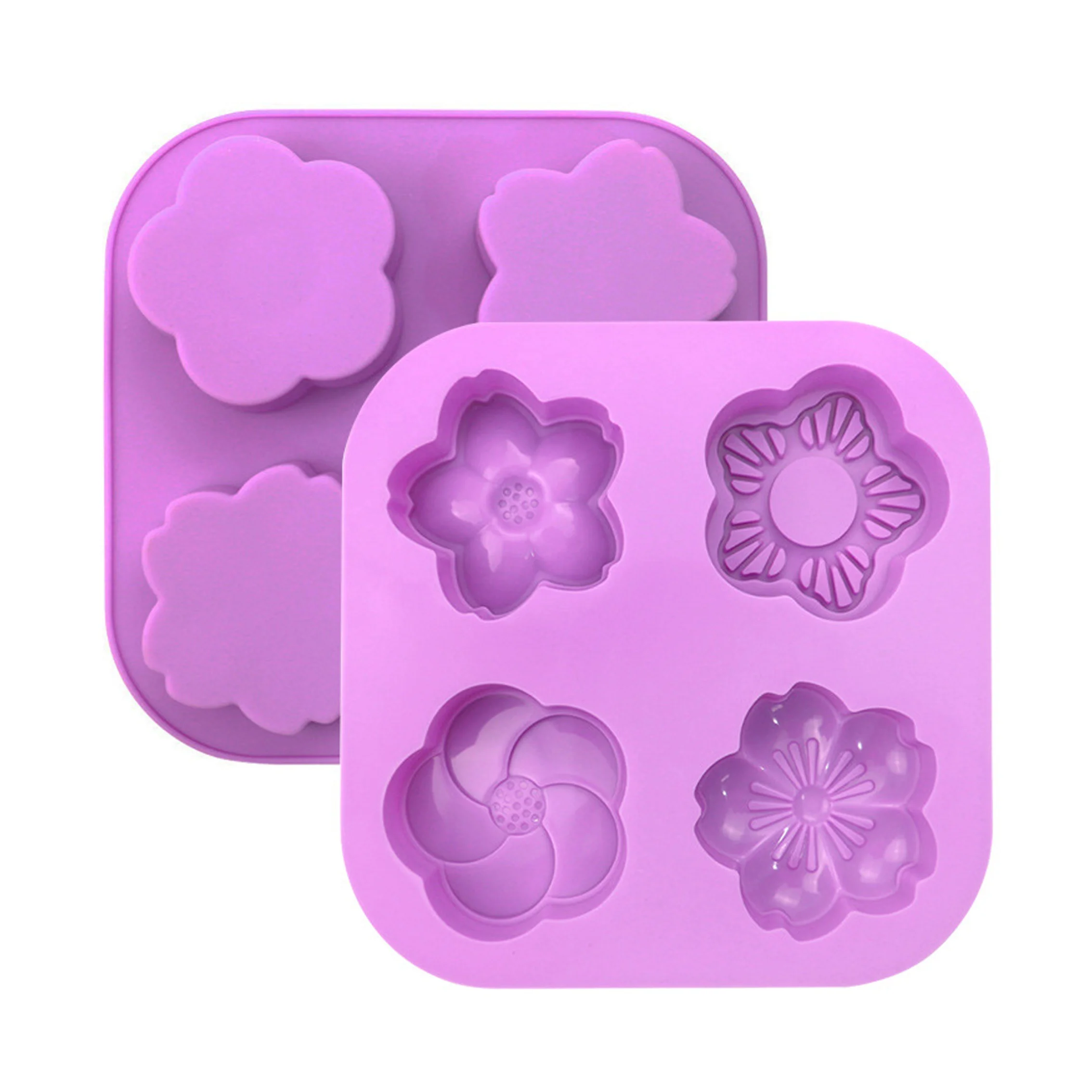 4 multi style flower shaped silicone cake mold high quality reusable candy chocolate soap silicone mold cake tools