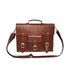Leather Bags Custom Luxury Men Brown Cow Leather Briefcases Business Laptop Bags