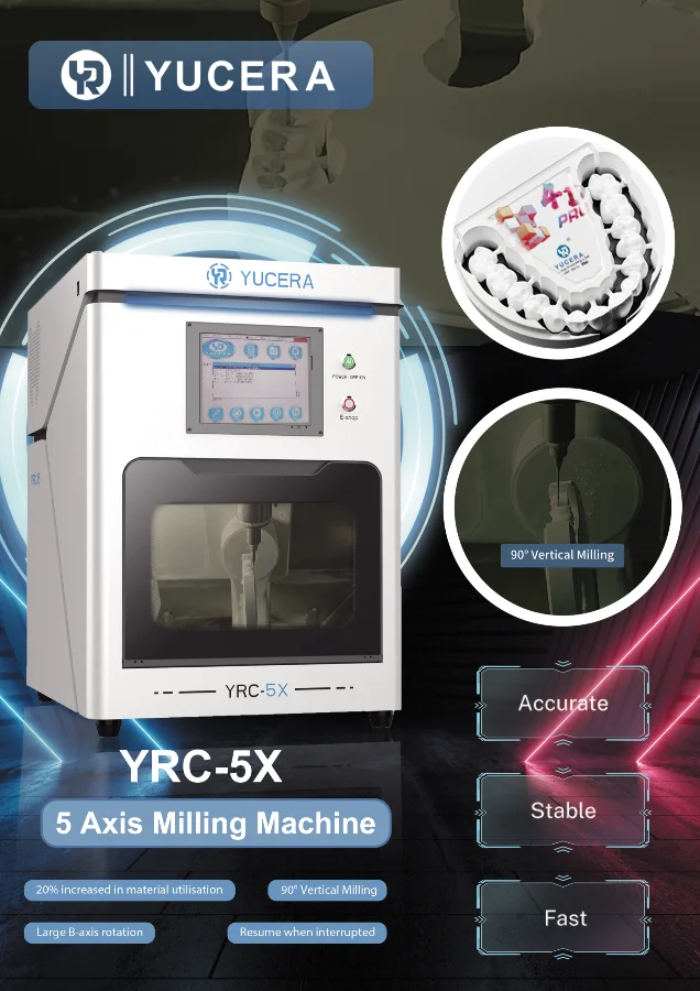 Dental CAD/CAM Milling Machine YUCERA YRC-5X 5-Axis | Zirconia | 10-Tool Auto-Changer