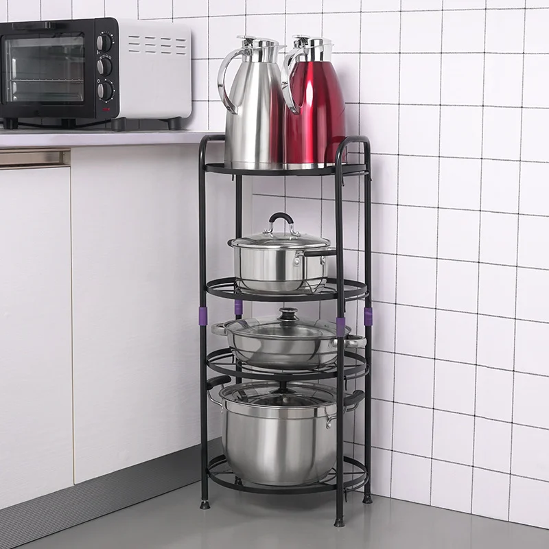Hot popular put cooking cookware fry pan iron storage set rack organizer for kitchen use