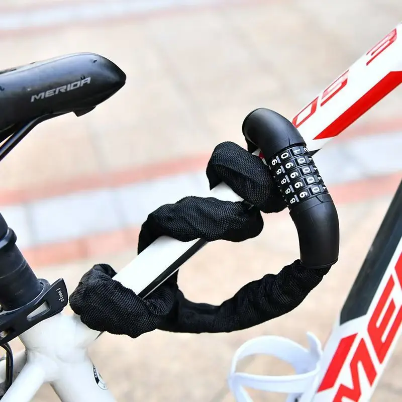 Waterproof Rust-Free ABS+Steel Black Anti-Theft Password Chain Lock for Mountain Bike/Electric/Battery Bike/Motorcycle