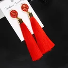 Earrings Earrings Boho Bohemian Long Exaggerated Rose Flower Dangling Earrings Tassel Earrings