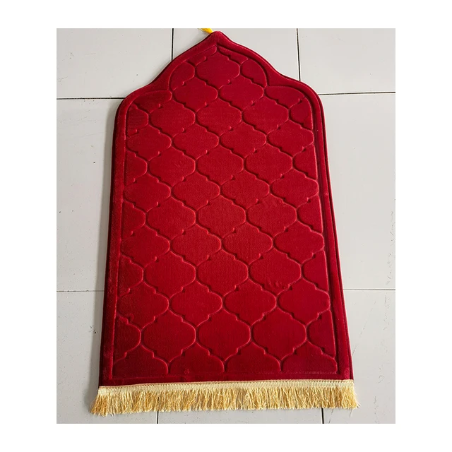 Embossed flannel worship blanket Solid color thick worship mat with tassel prayer mat manufacturers wholesale worship mat
