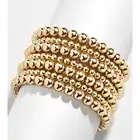 Beaded Lotus 14k Gold Plated Gold Filled Beaded Ball Stacking Stretch Bracelet