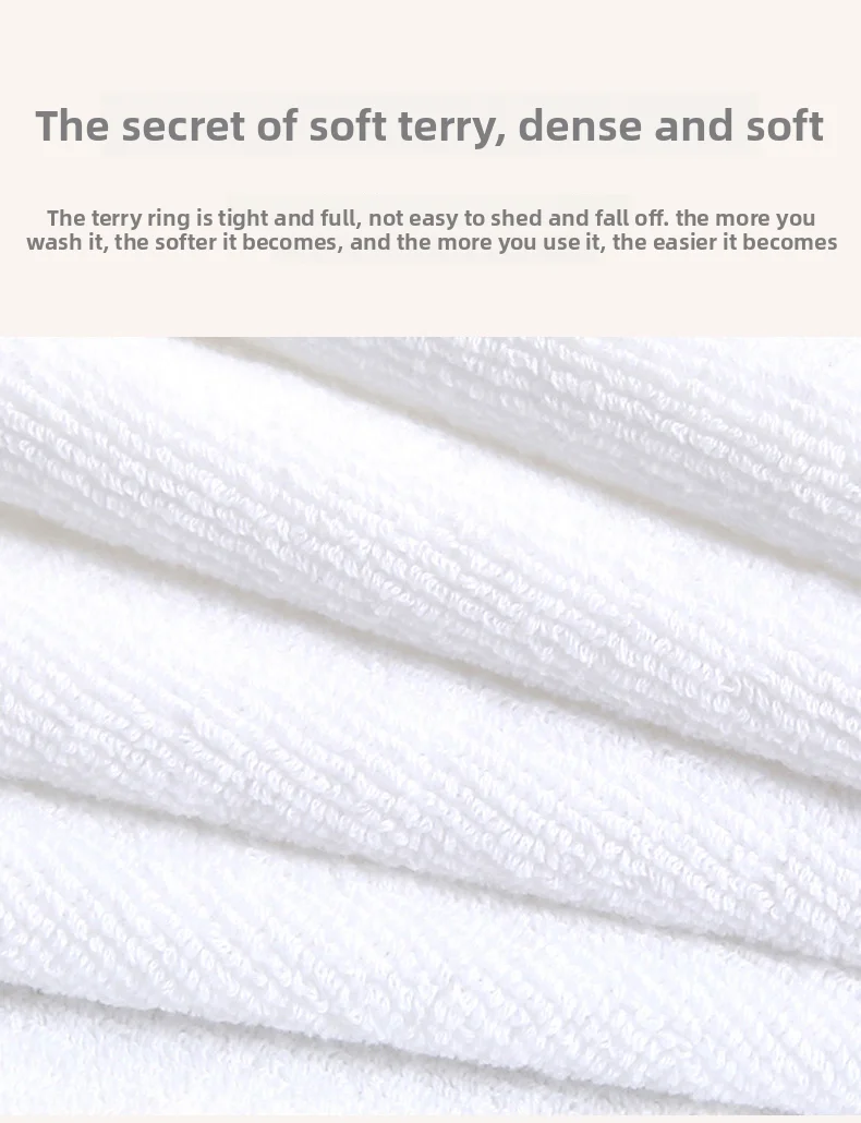 5 Star Luxury Hotel Towels White Custom Logo Bathroom Linen 32S Flat Weave Sustainable 100% Cotton Towel Set manufacture