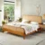 Bedroom Furniture Cane Double Bed Frame King Queen Size Natural Rattan