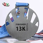 Wholesale Custom Design Your Gold Metal Award Marathon Running Sport Medals With Ribbon